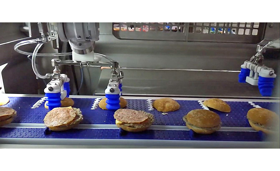 This sandwich assembly line can make 16 different sandwich types and as many as 42 different SKUs