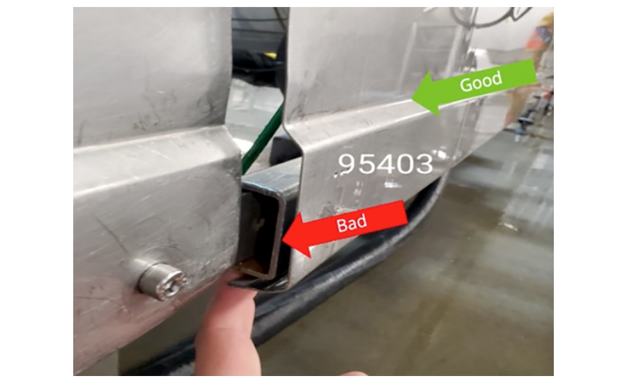 Preventing water from spreading to food machinery