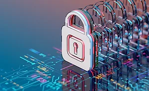 Cybersecurity Digital lock on data
