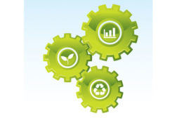 green manufacturing graphic gears