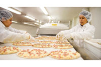 frozen pizza factory line workers