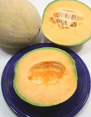 Cut cantaloupe