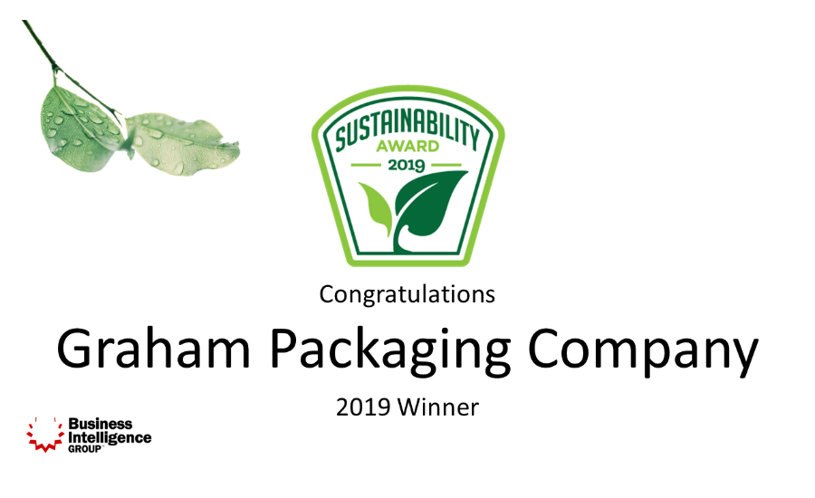 Graham Packaging receives 2019 Sustainability Award 20190805 Food Engineering