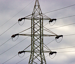 Two three-phase high-tension lines (W. Labs)