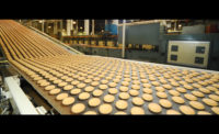 Cookies on conveyor belt