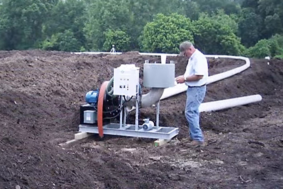 An OMI Ecosorb vapor phase system neutralizes odors on a landfill’s perimeter.