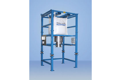 Forklift bulk bag weighing and discharge system 